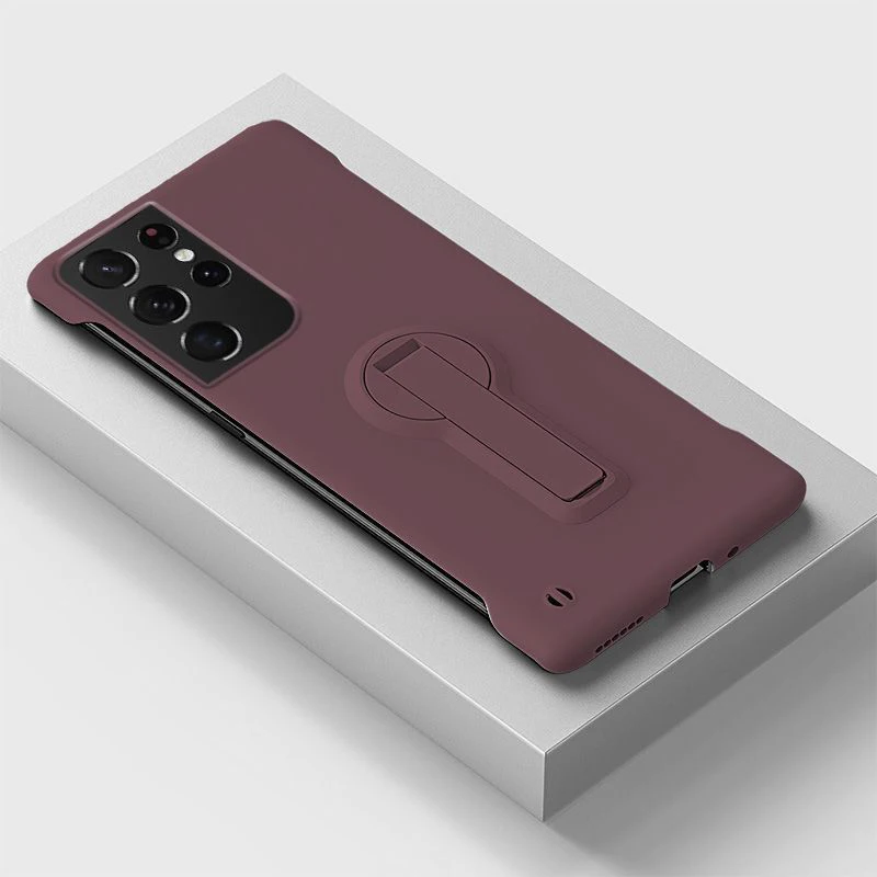 Elegant Frameless Hard PC Phone Case with Stand Back Cover