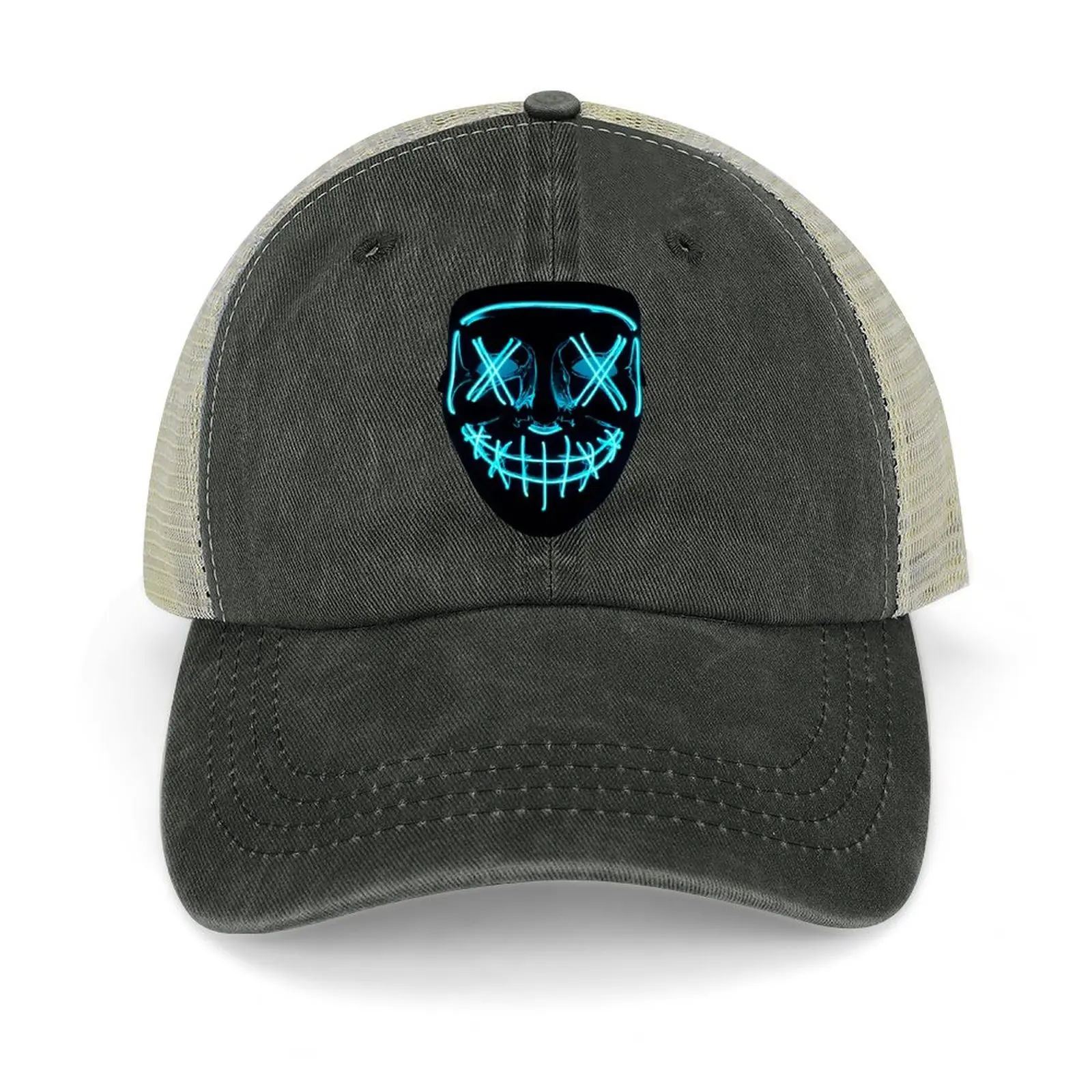 

The Purge Mask Cowboy Hat Sunhat Bobble Hat Beach Outing Fluffy Hat For Men Women's