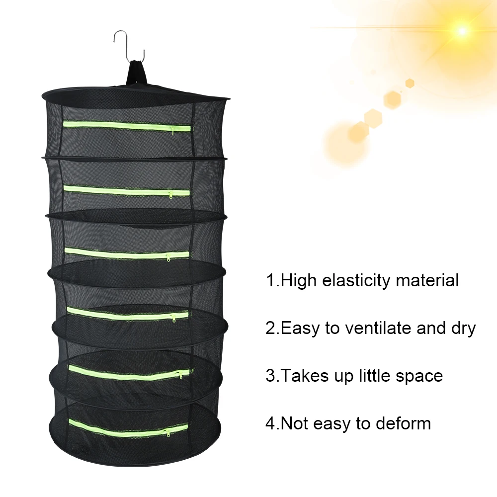 For Flowers Buds Plants 6/8 Layers Hanging Basket Herb Drying Net Dryer Mesh Bag Folding Dry Rack Layers Drying Net for Herbs 6