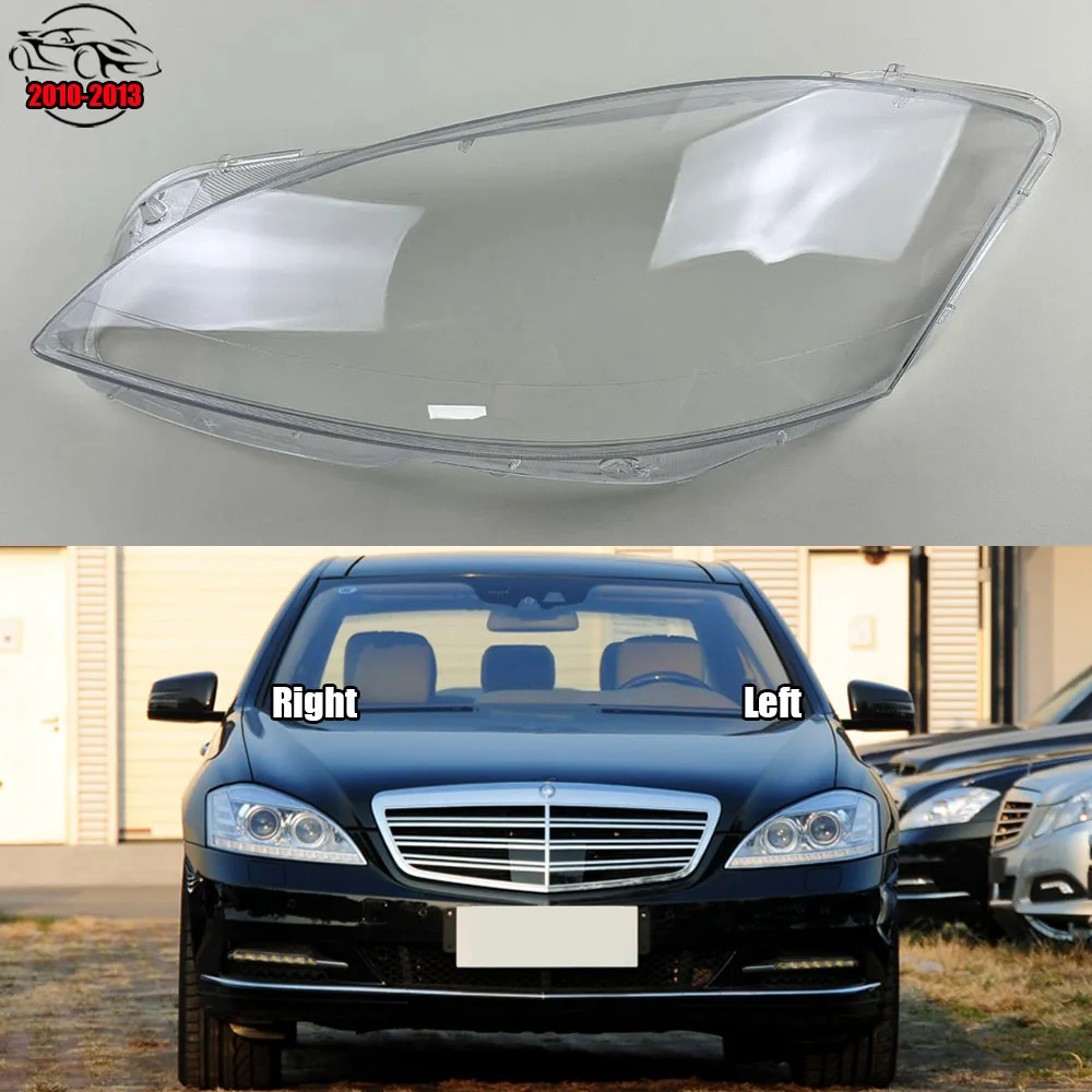 

Чехол для передней фары Mercedes-Benz S-Class W221 S280 S300 S350 S500 2010-2013, прозрачный абажур