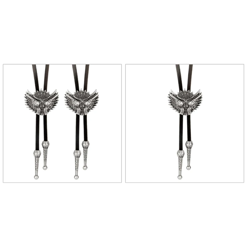 

Carving Leather Necktie Bolo Tie Cowboy Punk Necktie Western Necklace