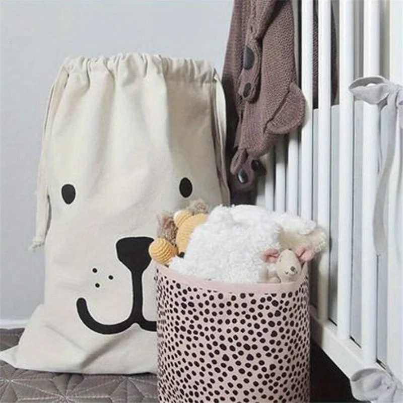 New Large Travel Bedroom Livingroom Storage Canvas Laundry Bag Hanging Drawstring Sack Storage Household Lovely Bag Storage