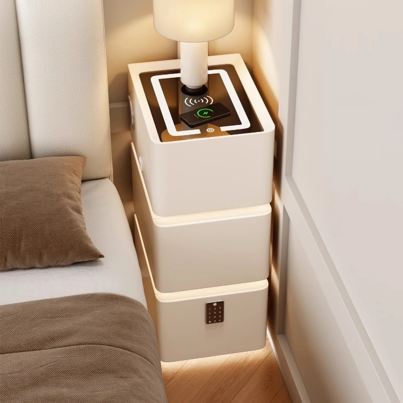 Bedroom Mobile Nightstand Smart Cabinets White Drawers Bedside Table Luxury Storage Organizer Charging Muebles Home Furniture