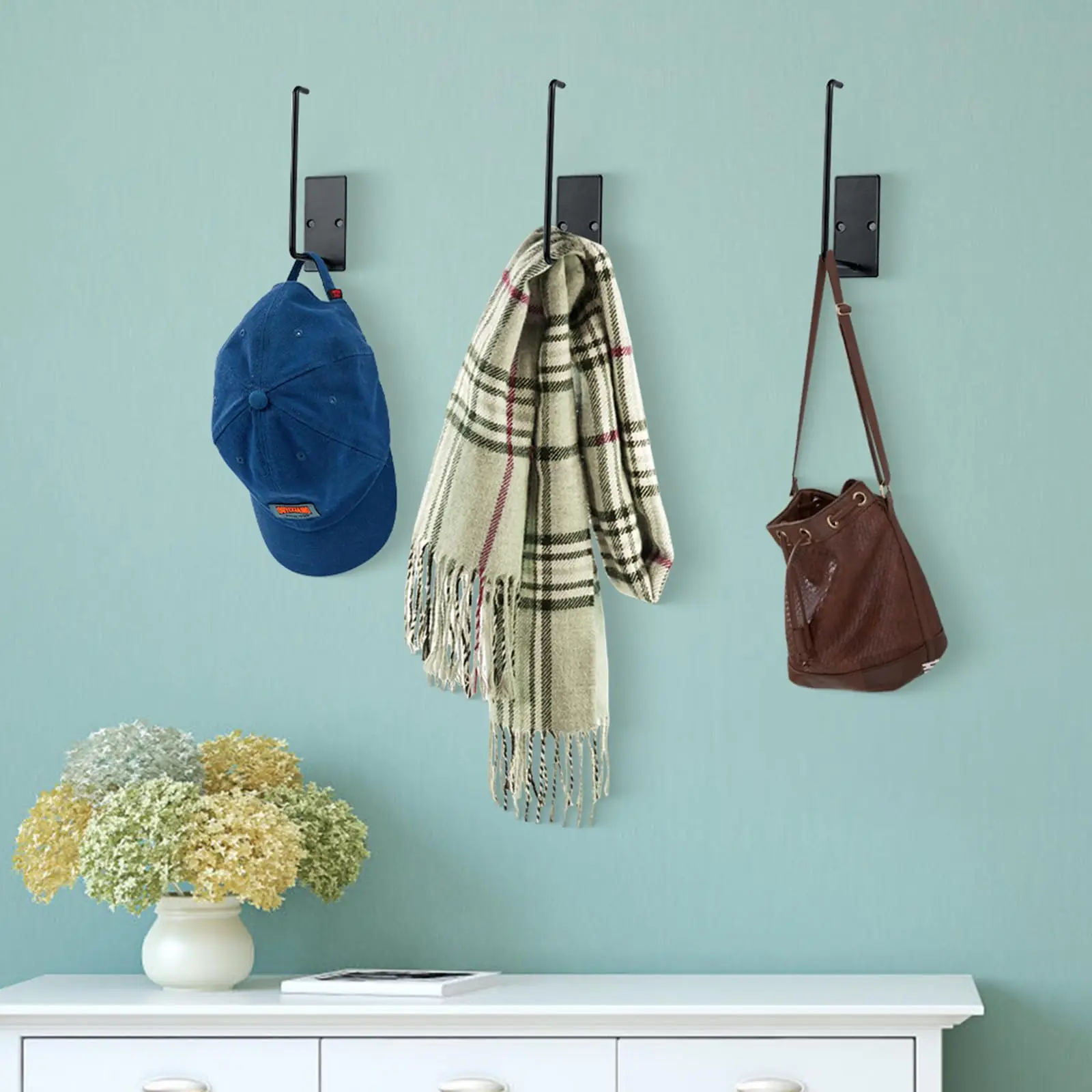 Hat Rack for Baseball Caps 2 Pack, Adhesive Hat Organizer for Wall Mount, Holder Closet Bedroom, Strong Hanger