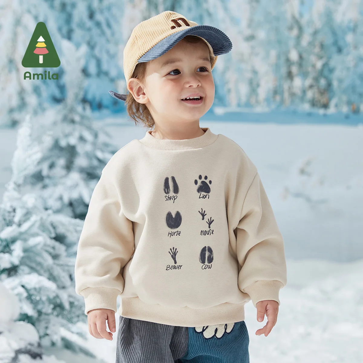 Amila Baby Hoodies Autumn and Winter New Boys Girls Thicken Fashion Cotton Outwear Tops Children Sweatshirts Warm