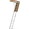 Aluminum Attic Ladder - Lightweight and Portable, 375-pound Capacity Convenient Access to Your Attic Fits 7'8"-10'3" Ceiling 1