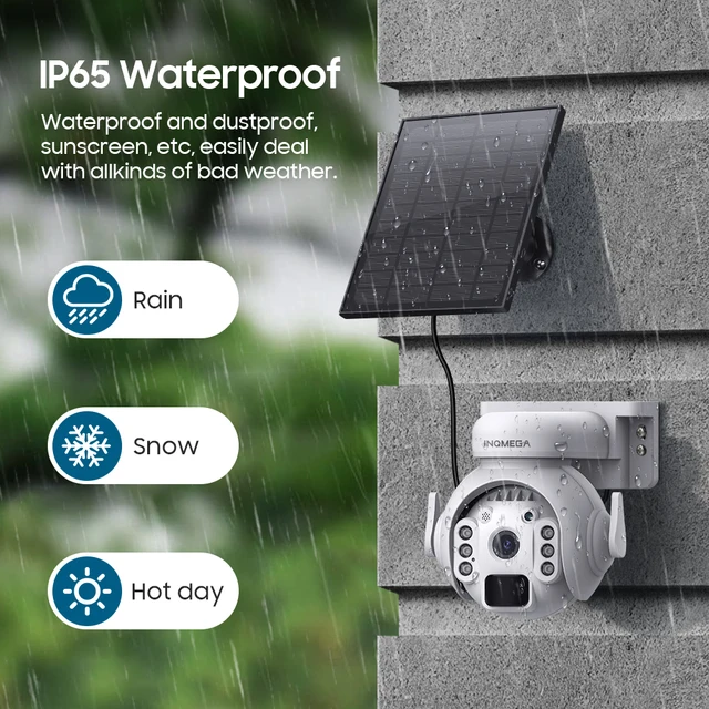 INQMEGA 3MP 4G Solar Security Camera Outdoor Human PIR Detection Camera with Rechargeable Battery Camera Shipping Saudi Arabia 3