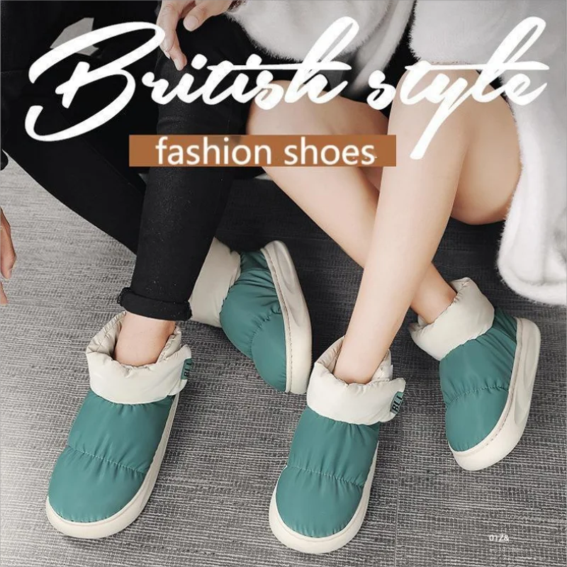 

Женские Водонепроницаемые ботинки с хлопковой подкладкой, теплые плюшевые ботинки на толстой подошве, женские нескользящие Зимние ботильоны на платформе