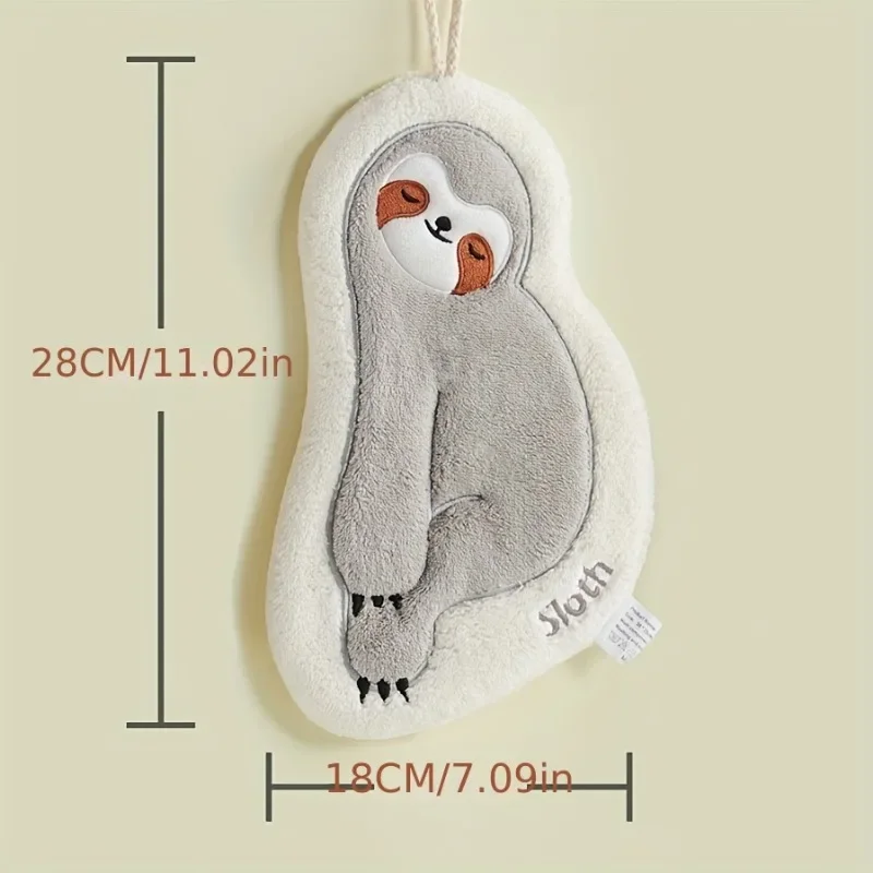 1pc Hand Towel Cute Sloth Pattern Hanging Towel for Kids Quick-Drying Absorbent Soft Bathroom Accessories Pink bath towel cotton towel square towel