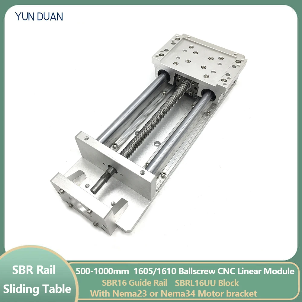 

Электрический переносной верстак с ЧПУ SBR16 направляющий ход 500 ~ 1000 мм скользящий стол с большой нагрузкой линейный сценический SFU 1605/1610 C7 шар...