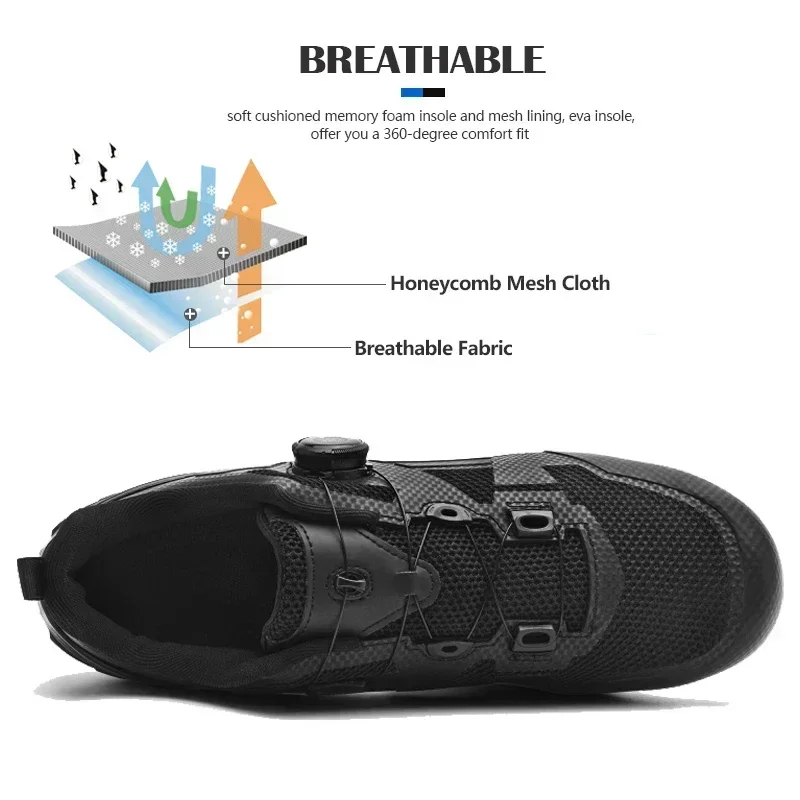 Professional Men Women Mtb Cycling Shoes Racing Self Locking Speed Road SPD Bicycle Sneakers Flats Cleats