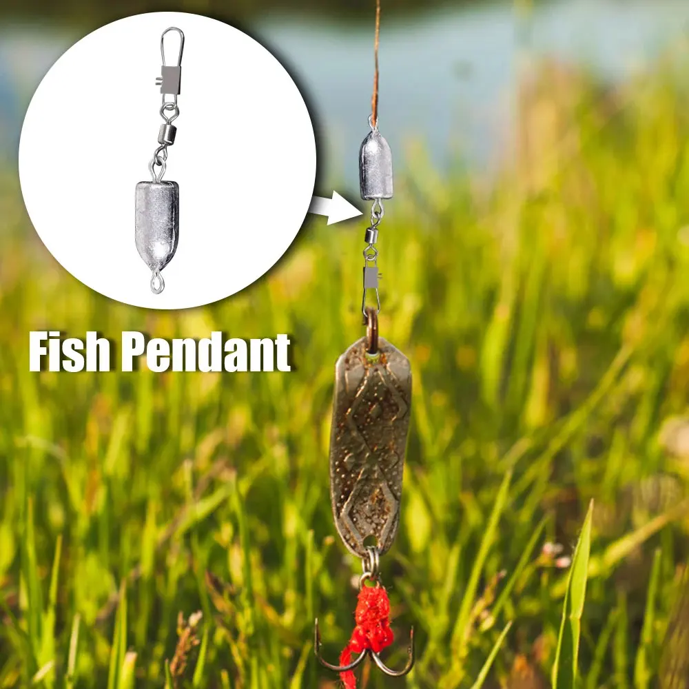 2pcs Water Fishing Sinker Bullet Weights Bullet Sinker Rolling Swivel Interlock Snap Connector Inline 10g 15g 20g 25g 30g
