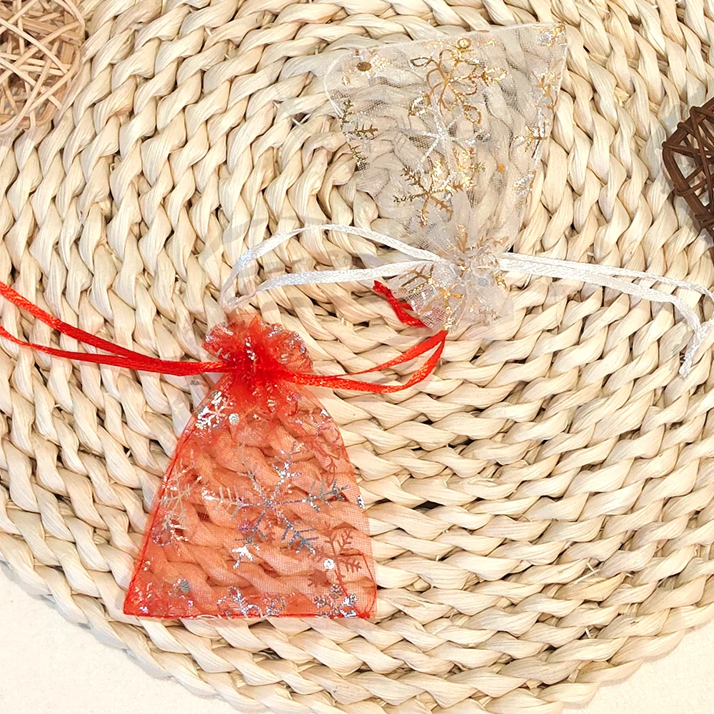 Snowflake Organza Gift Bags – Drawstring Pouches for Jewelry & Candy S63d45a37964743208000712a2a383407P