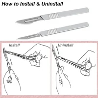 Surgical Professional Cutter Knife Scalpel Stationery Blade DIY Multi Tool11 23 Handle Set Craft Carbon Steel Metal Box Open 2