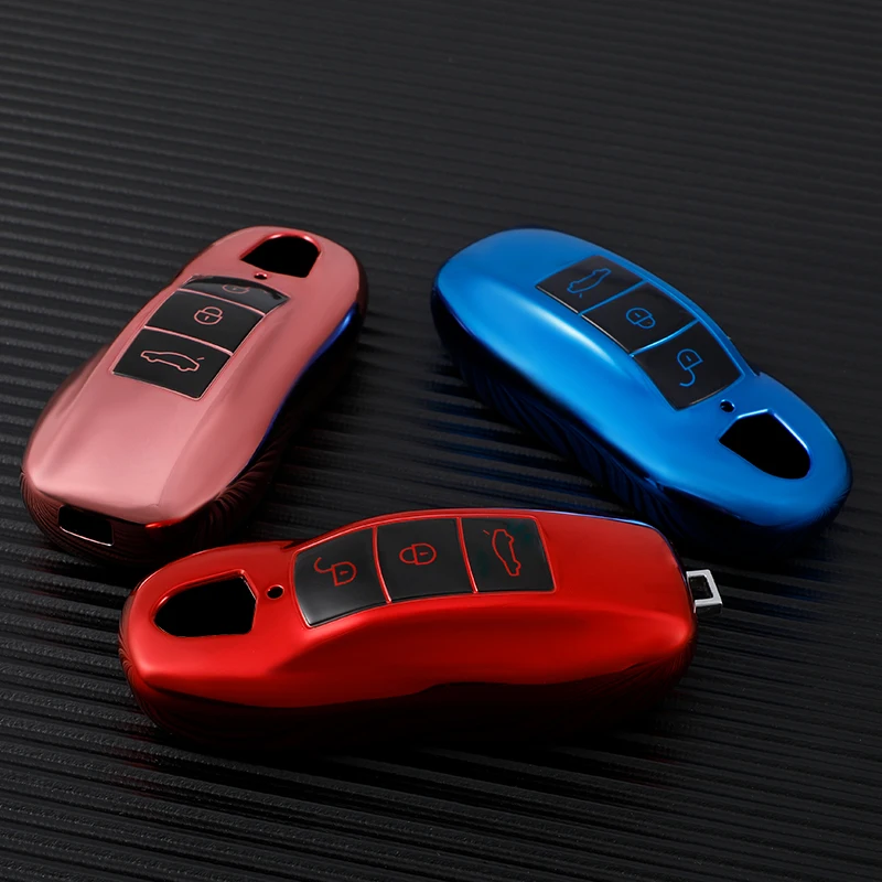 Per Porsche Panamera Macan Cayenne 911 996 Tpu Car Key Case Car Cover Skin Holder Auto Protection Shell Accessori Portachiavi