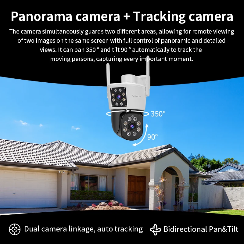 Vstarcam Nieuwe 2mp 2K Dual Lens Dual Picture Outdoor Wifi Ip Camera Geen Dode Hoek Bal Geïntegreerde Beveiliging Bewaking Telefoon App