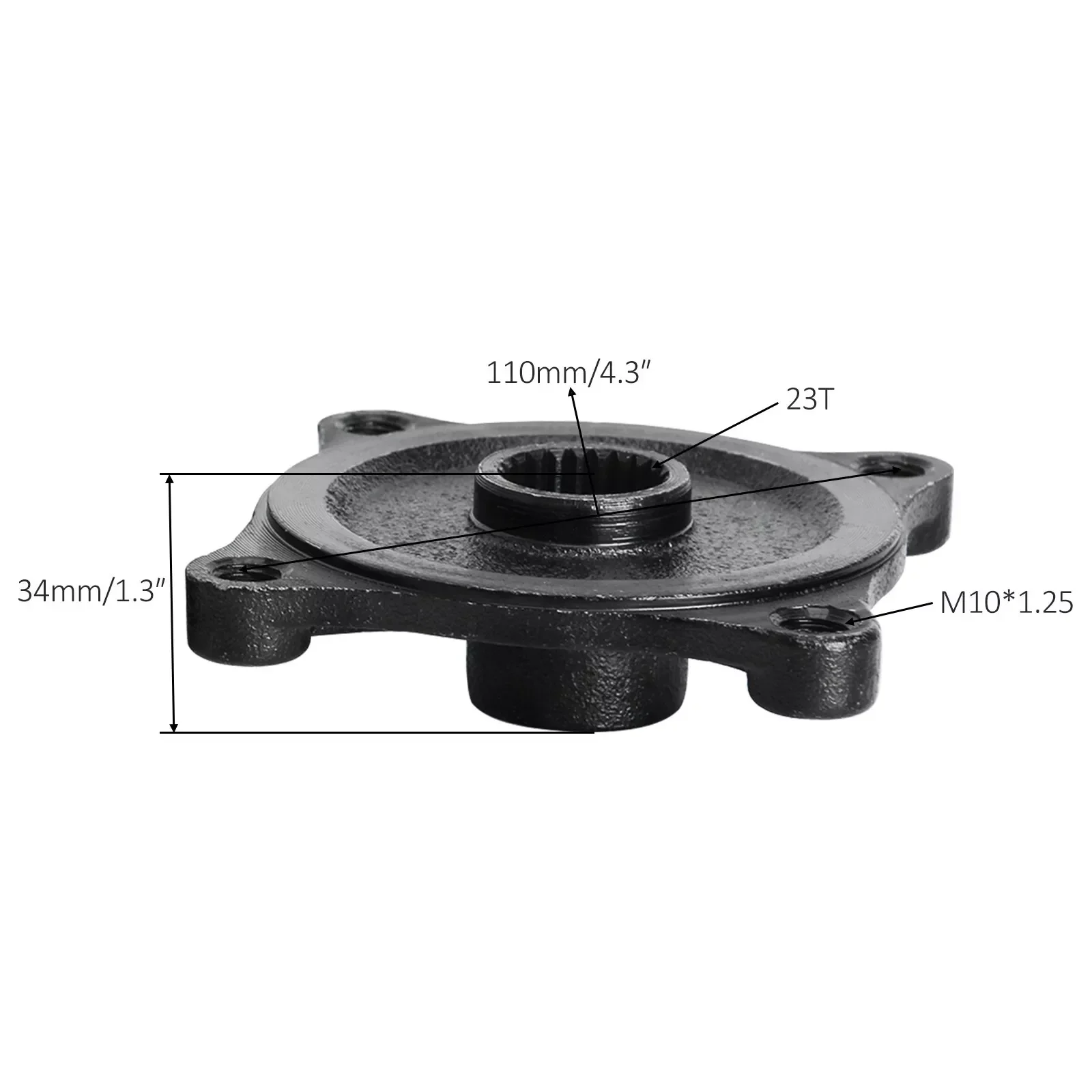 TDRPO Rear Wheel Hubs Pair 23T 4 Stud Hub Rear Axle Wheel Hub Flange 110mm W/ Bolts Go Kart ATV Quad Buggy Accessories