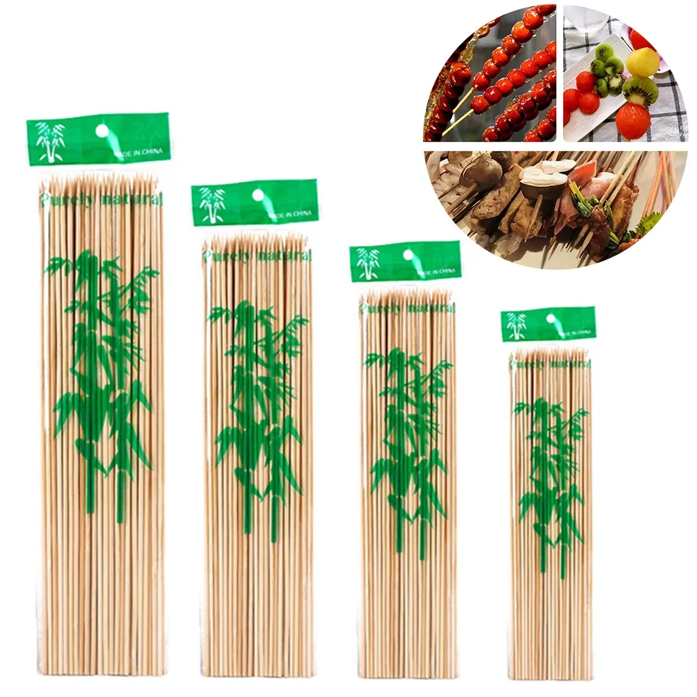 Disposable Fruit Sticks Multi-purpose Bamboo Sticks 80-100PCS Bamboo Sticks Food Picks Food Toothpicks Home Party BBQ Dessert Sandwich Food Table Decoration Supplies