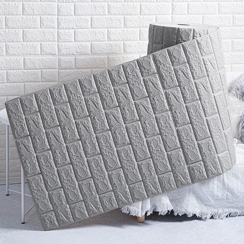 70cm High quality DIY 3D Wallpaper Moisture Proof Modern Home Decoration Self-adhesive Waterproof Wall Stickers Brick Pattern 4