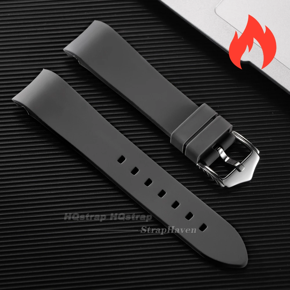Universal Curved End Silicone Waterproof Sport Wristband - Soft, Comfortable Strap for All Genders