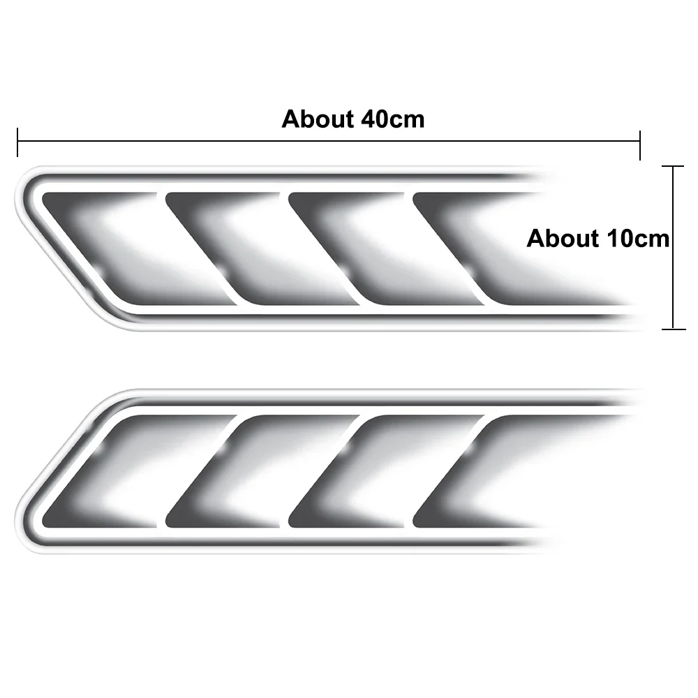 Car Styling 3D Fake Vents Decorative Outlet Side Vents Stickers Funny Decals Emblem Symbol Creative Personalized Stickers car reflective stickers car sticker car stickers car body stickers car key sticker car styling accessories car badge grille emblem