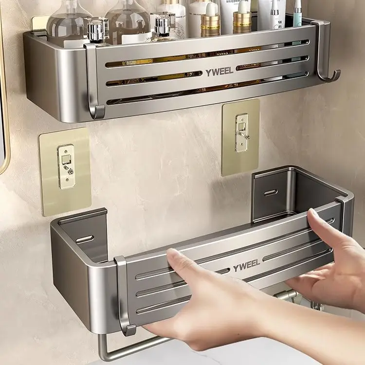 Aluminum Bathroom Shelves No Drilling Design 325mmTowel Rack Toiletries and Bathroom Accessories Keep Everything Organized storage rack towel rack bathroom shelf shower shelf bathroom storage shelf storage shelf bathroom accessories shower rack bathroom corner shelf shampoo rack
