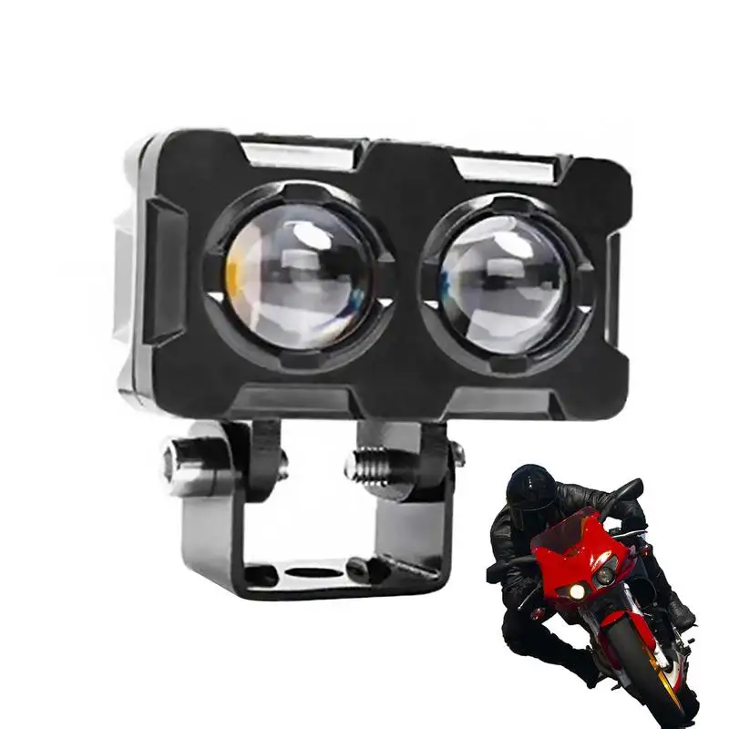 

Motorcycle LED Headlight Double-Color Spotlight Low High Beam Integrated Motorbike Front Fog Light Led Driving Waterproof Lights