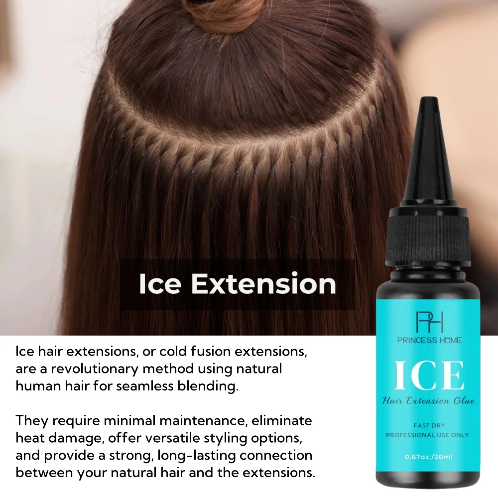 Ice Hair Extension Glue Gel Kit for Cold Bonding Private Label Hair Extension Bond Glue Adhesive and Remover Kit