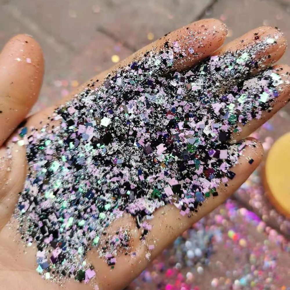 Holographic Glitter Set Shining Sugar Mix Color Shape Nail Glitter Hot Dust Powder For Nail Art Decorations Tools 1