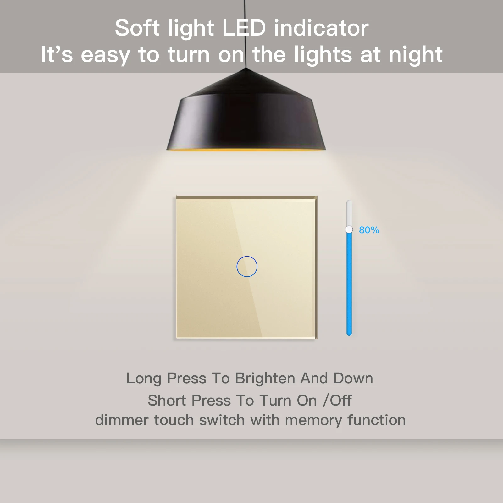 BSEED Touch Screen Dimmer Switches 1Gang 2Way White Black LED Dimmable Touch Sensor Switch Blue Backlight Glass Panel 10A led dimmer switch led dimmer controller smart dimmer switch lamp dimmer power cords dimmer switch