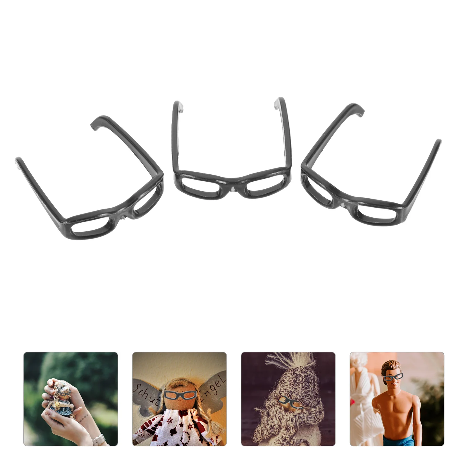 

60 Pcs Jewelry Mini Glasses Baby Fashion Sunglasses Eyeglasses Black Plastic Eyewear