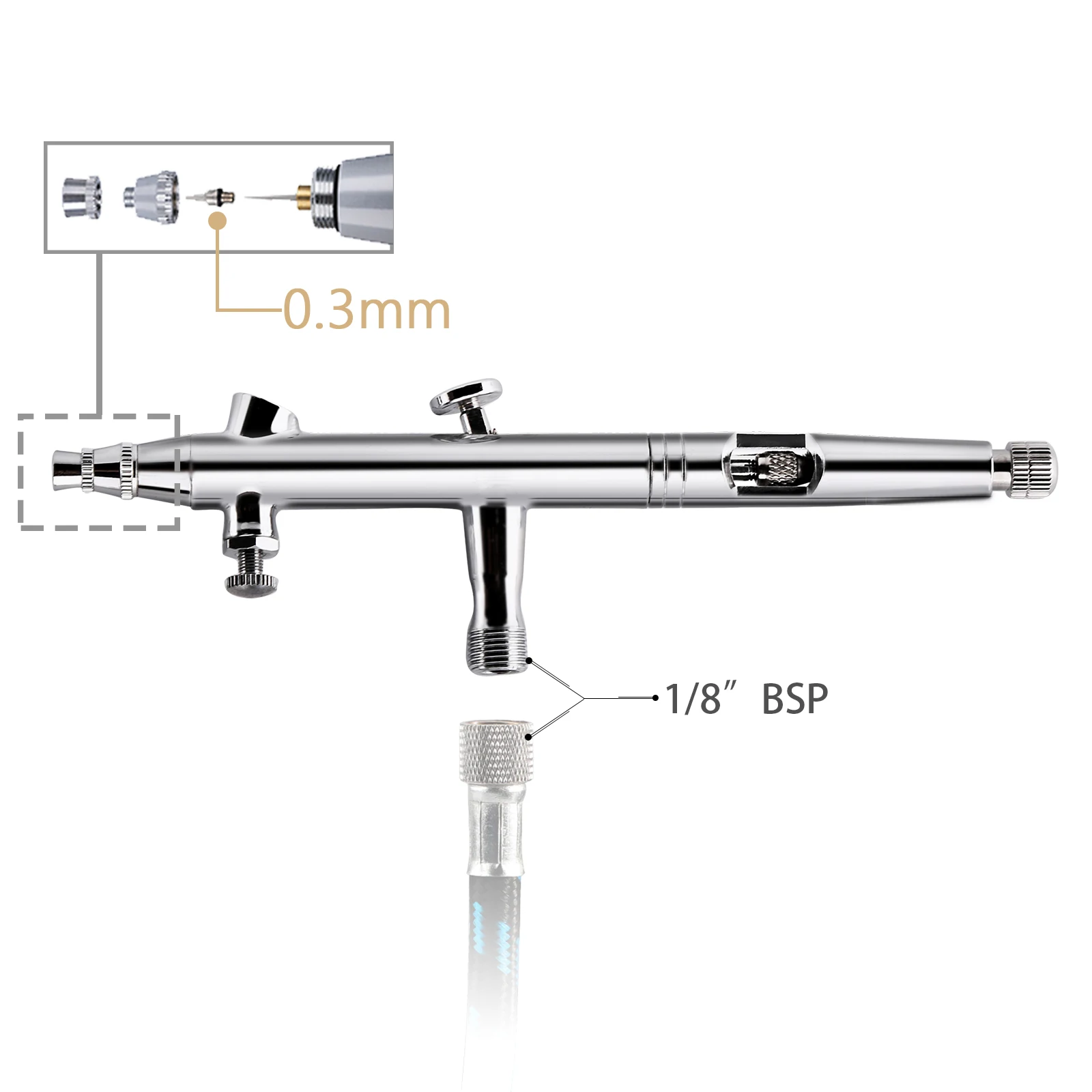 SAGUD Double Action Airbrush Kit Professional Air Brush with Hose