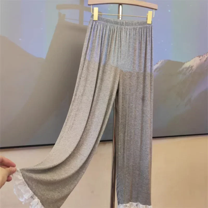 Simple Casual Home Pants Women's Sleepwear Bottoming Pure Color Spring Autumn Comfortable Soft Fabric Breathable