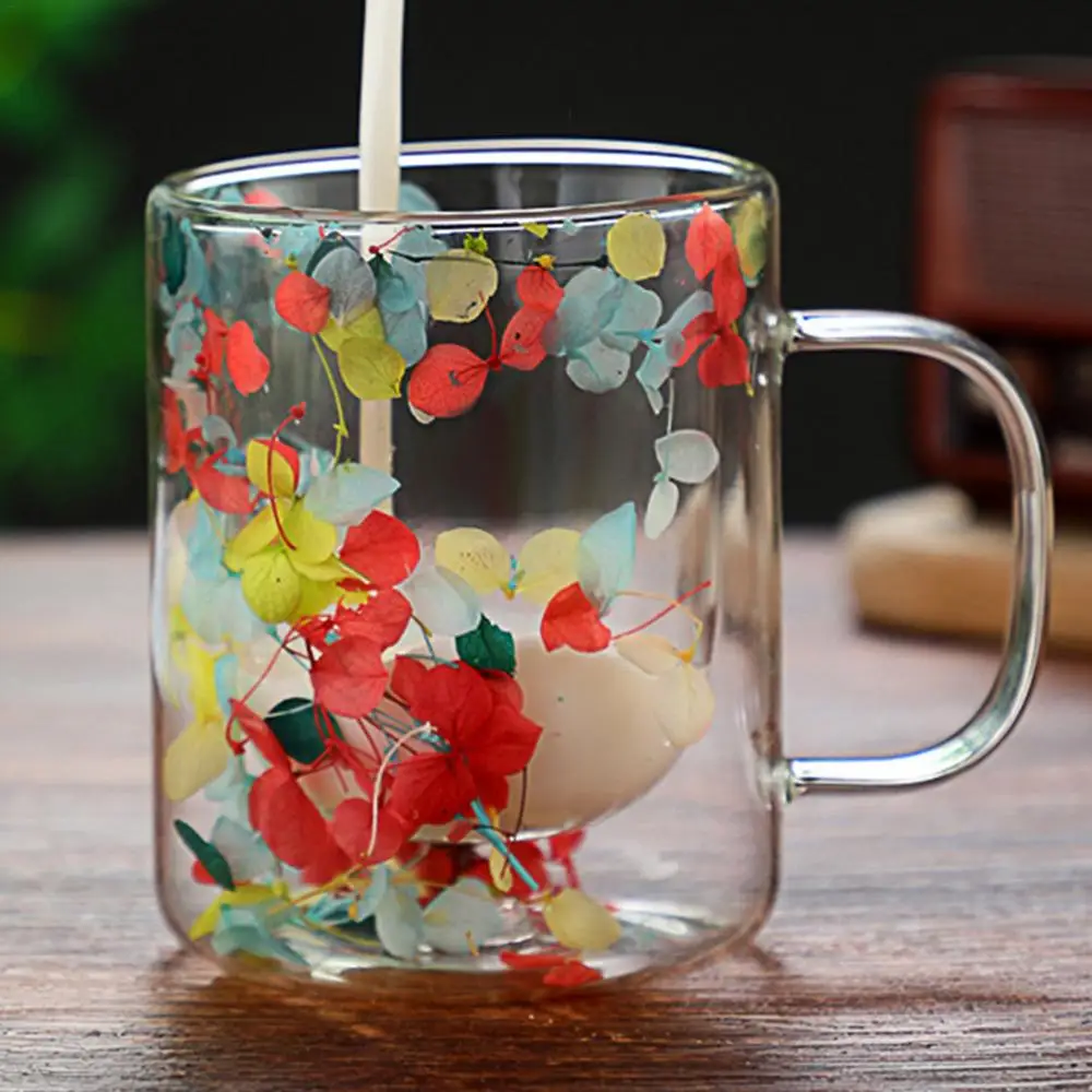 Double Wall Dry Flower Coffee And Tea Cup