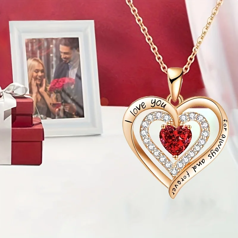 Luxury Red Zircon Pendant Necklaces 3