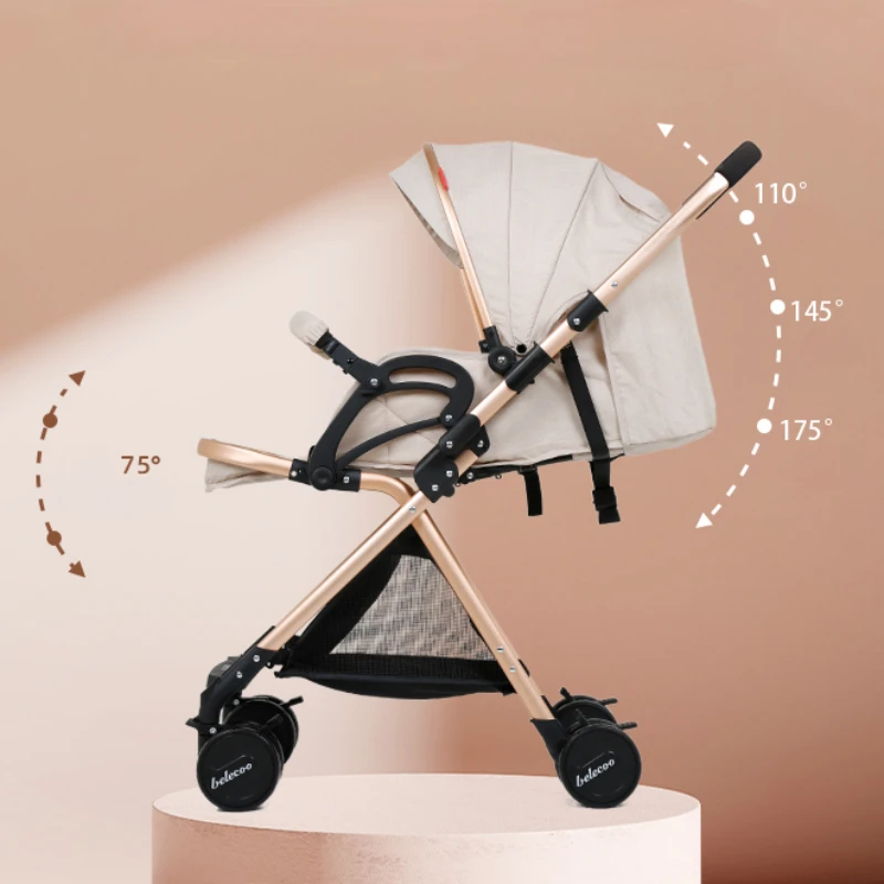 Sit and Recline Lightweight Stroller Portable Folding Two-way Umbrella Stroller Baby Carriage for Children Aged 0 To 3 Years Old