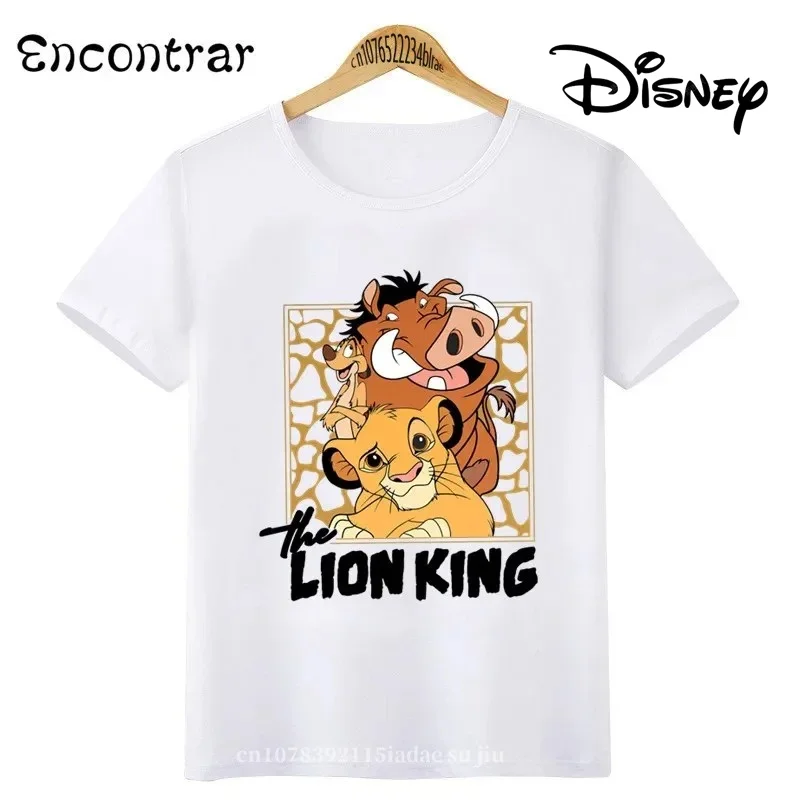 Trendy Brand Kids T-shirt The Lion King Cute Simba Print Girls Clothes Baby Boys Short Sleeve T Shirt Funny Children Clothing, 6