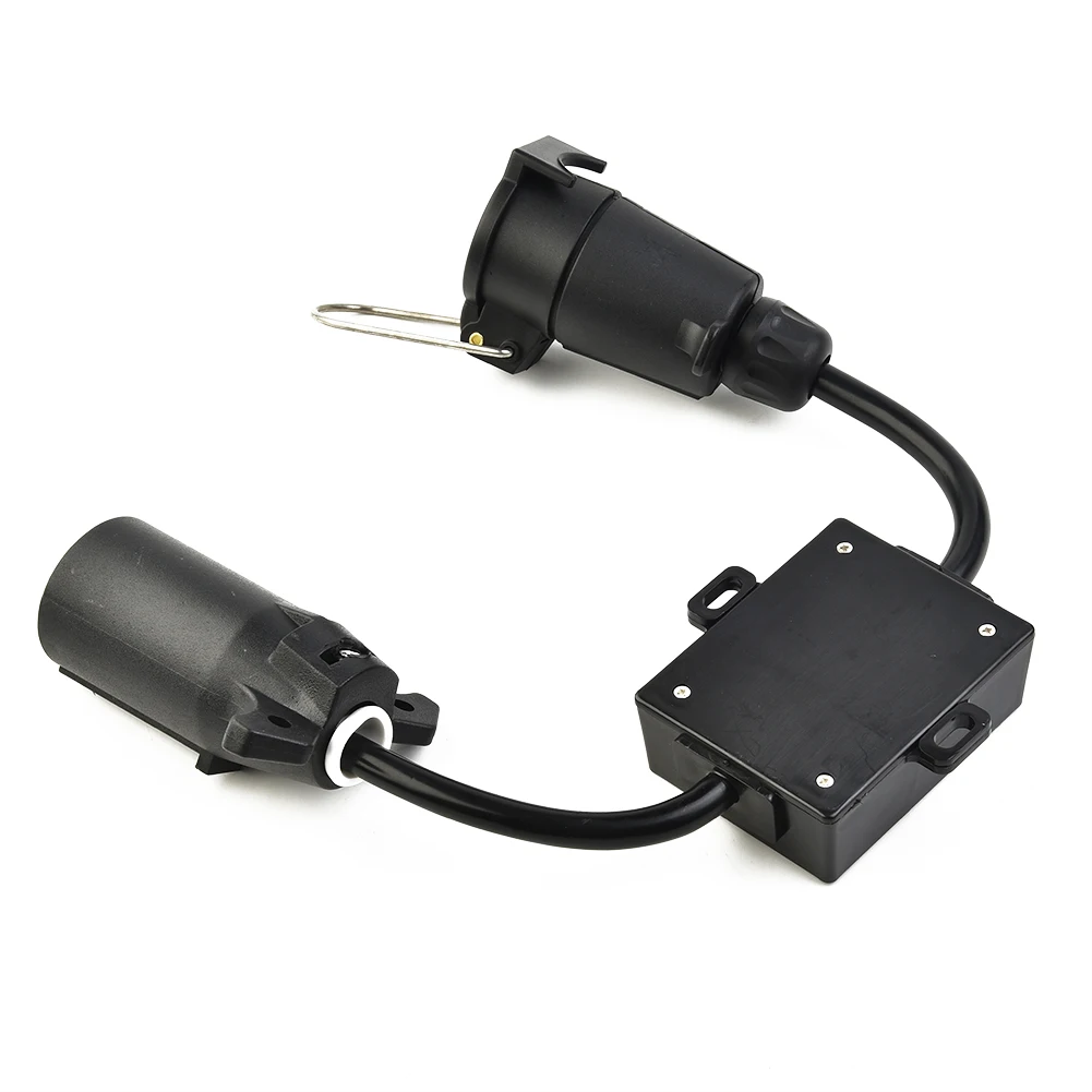 7 Way Blade Socket To EU 7 Pin Round Plug Trailer Light Converter For EU Trailer Light Converter Car Accessories Converter Replacement Parts 7 Way