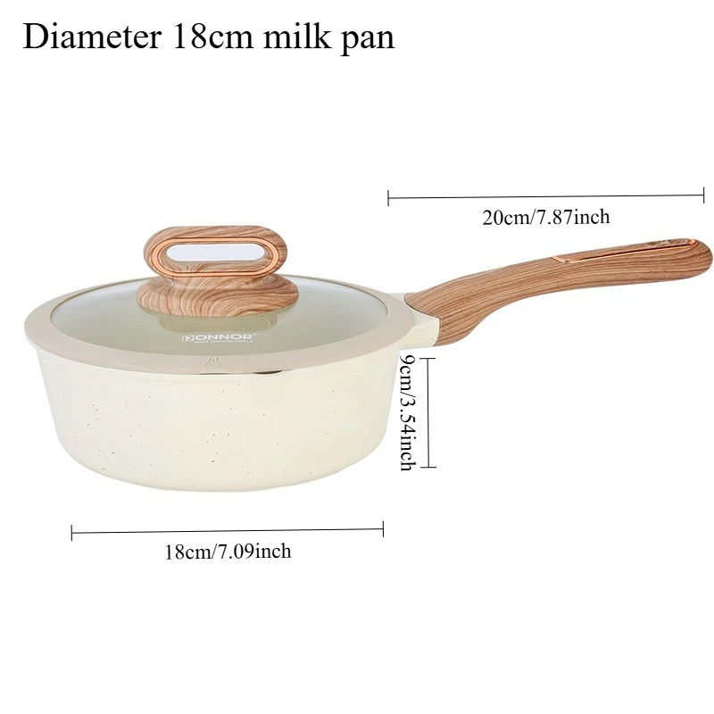 Набори керамічного посуду DONNOR Набір каструль і сковорідок Індукційний посуд з антипригарним покриттям Кухонний набір для приготування їжі з набором сковорідок