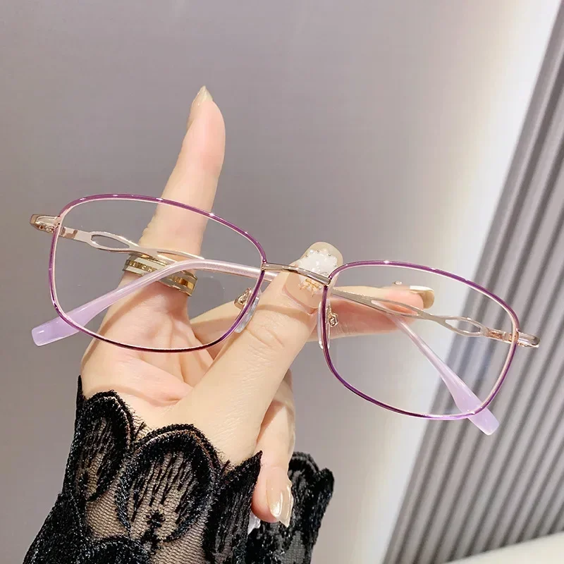 Chic Metal Frame Anti Blue Light Reading Glasses for Women - Portable High-Definition Eyewear