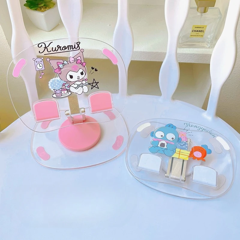 Anime Sanrio Hangyodon Hello Kitty Tablet Staffa Cinnamoroll Cartoon Large Desktop Tablet Fold Support Frame Cute Girly Heart