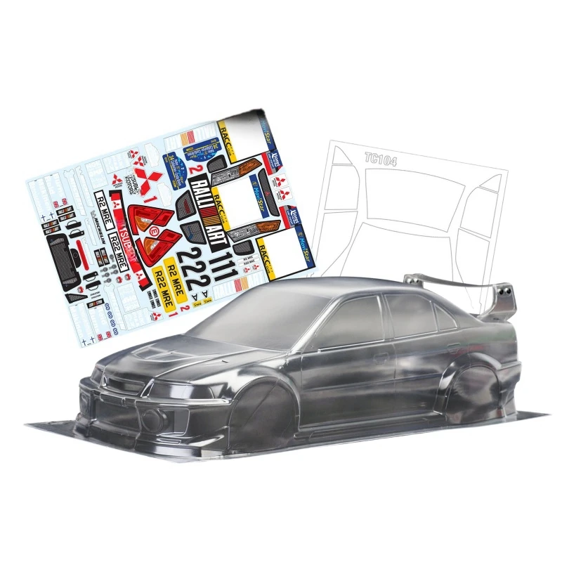 

TC104 1/10 Evolution V Lancer Body Shell, 190mm x 257mm RC Tamiya chassis tt01 tt02 tl01 ta03