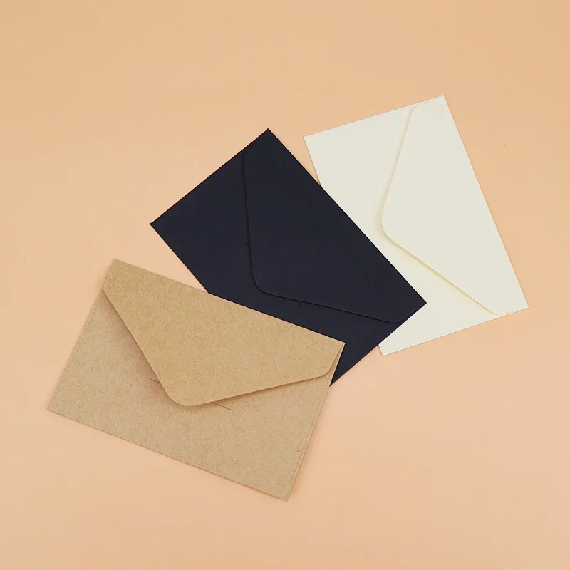 10/20/40/80PCS Classical White Black Kraft Blank Mini Paper Window Envelopes Wedding Invitation Envelope Gift Envelope