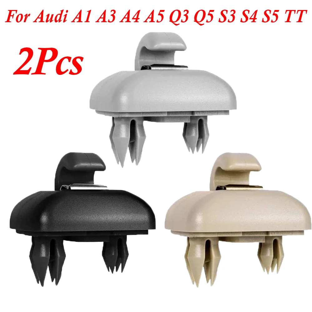 2Pcs Grey Sun Visor Clip Hanger Hook For Audi A3 A4 A5 Q3 Q5 S4 - Foto 12