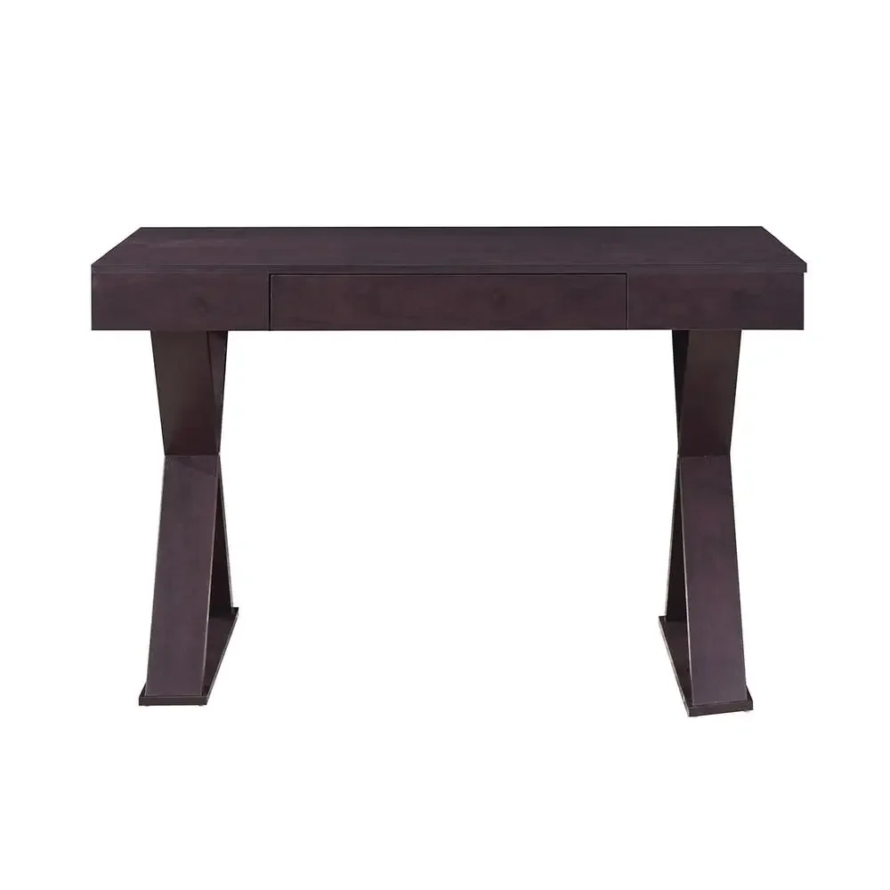 Home Office Desk with Large Drawer Espresso X-Shaped Legs Writing 1 Pack 30" Height 3