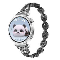Elegant Diamond Bracelet Metal Strap for Universal 18mm (Black)