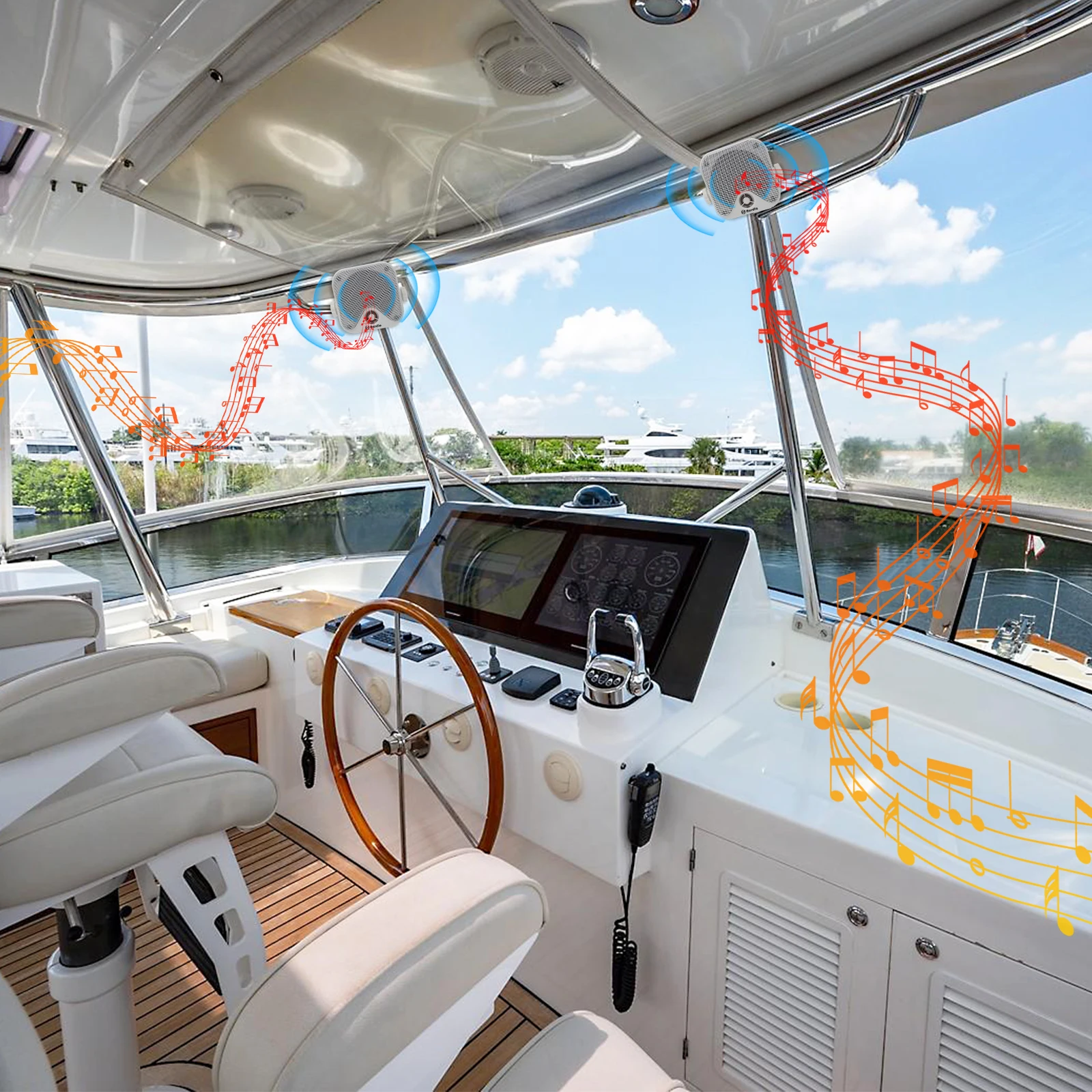 هيردو 120 واط 4 ''البحرية مقاوم للماء قارب مكبرات...