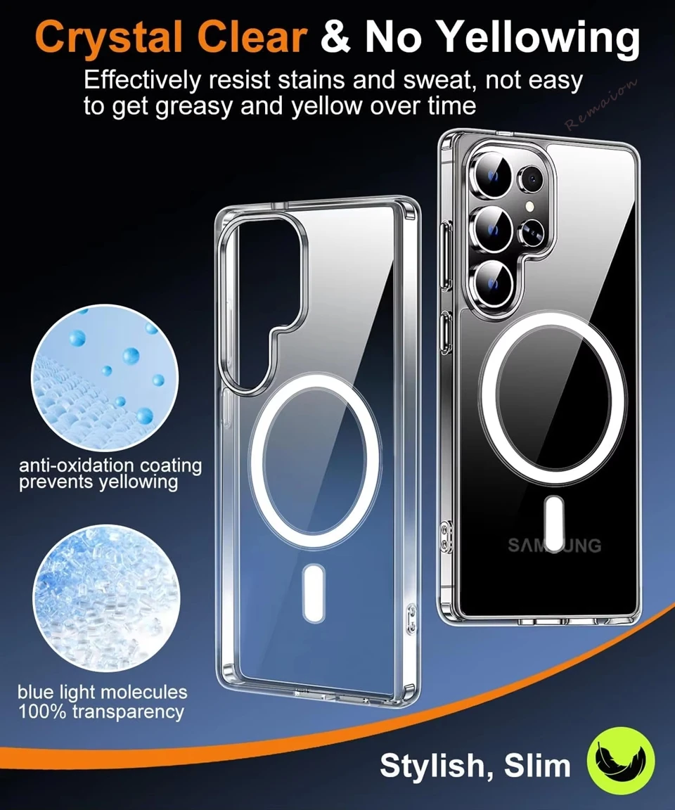 Clear Magnetic Phone Case with MagSafe for Enhanced Charging Protection