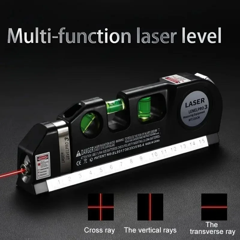 LaserLevelRulerTapeMeasureMultifunctionalHouseholdIinfraredLaserLineMarkerCrossLine