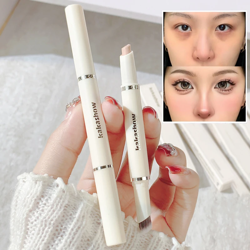 Double-head Concealer Pen Silkworm Lying Brightening Tear Groove Conceal Acne Spot Face Makeup Base Foundation Cream Brush face concealer face concealer pen color concealer concealer cream foundation concealer